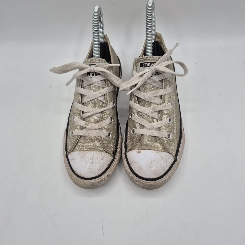 Converse Chuck Taylor All Star Shoes Youth Size 2 Gold Canvas Low‎ Top Sneakers